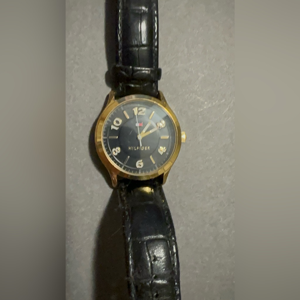 Tommy Hilfiger Black And Gold Watch